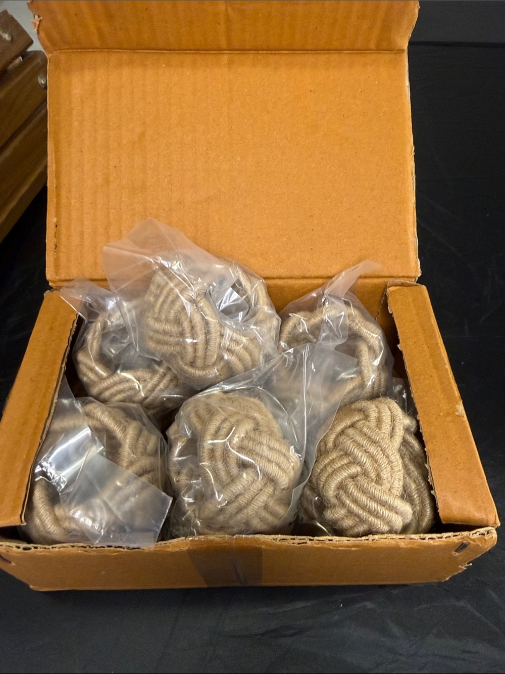 Decorative Knotted Rope Napkin Rings - Beige (Set of 12)
